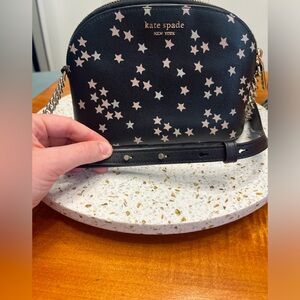 Kate Spade Spencer Dome Crossbody- Black leather with Stars Print